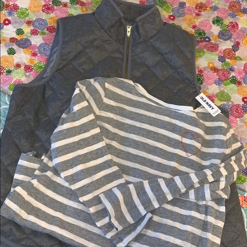 Bundle: old navy vest and long sleeve T-shirt